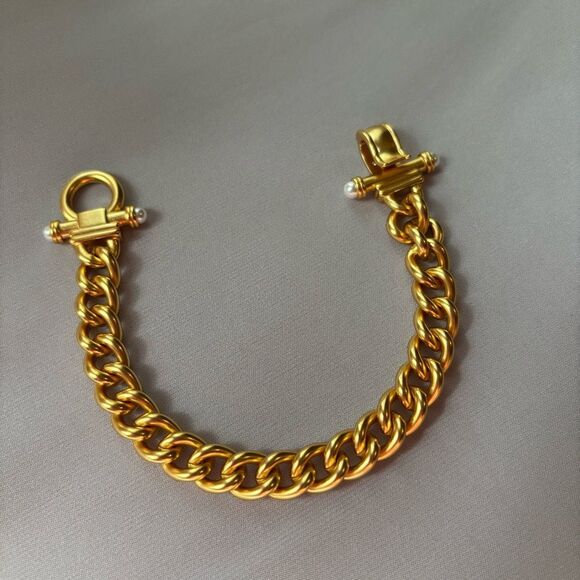 Brand New. $235 Julie Vos Dolce Demi Link Bracelet Sz Large (long) Color: gold - Picture 6 of 13